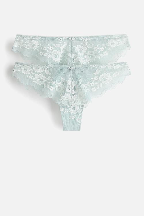 2-pack lace brazilian briefs - turquoise