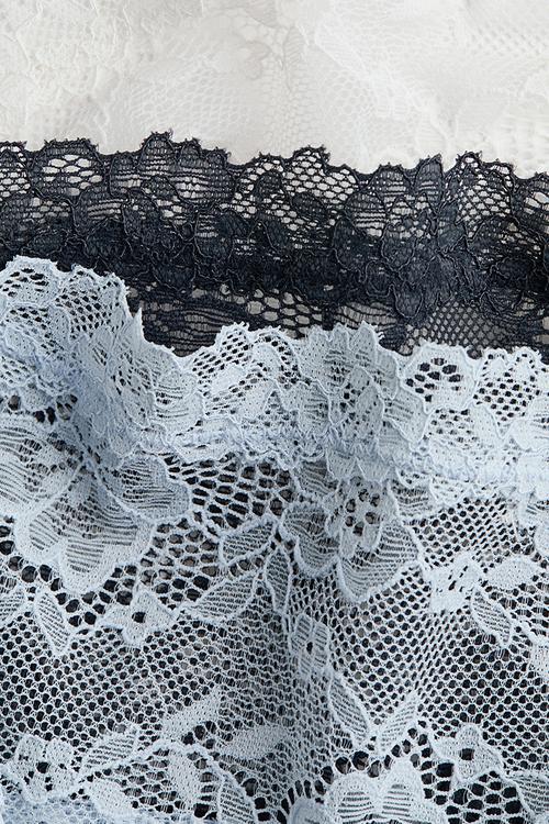 3-pack lace brazilian briefs - blue,white