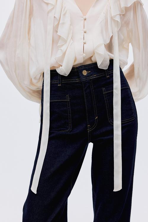 Flared high jeans -  dark denim blue