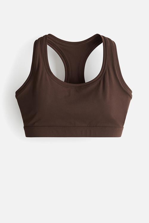 Sports bra with cool handfeel drymove™ - warm brown 