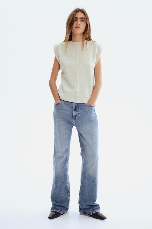 Knitted top - light beige marl 