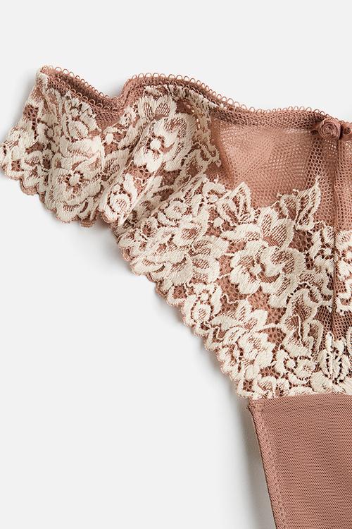 2-Pack lace brazilian briefs - light brown