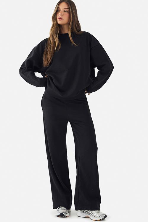 Dsgn studio embroidered straight leg jogger - black