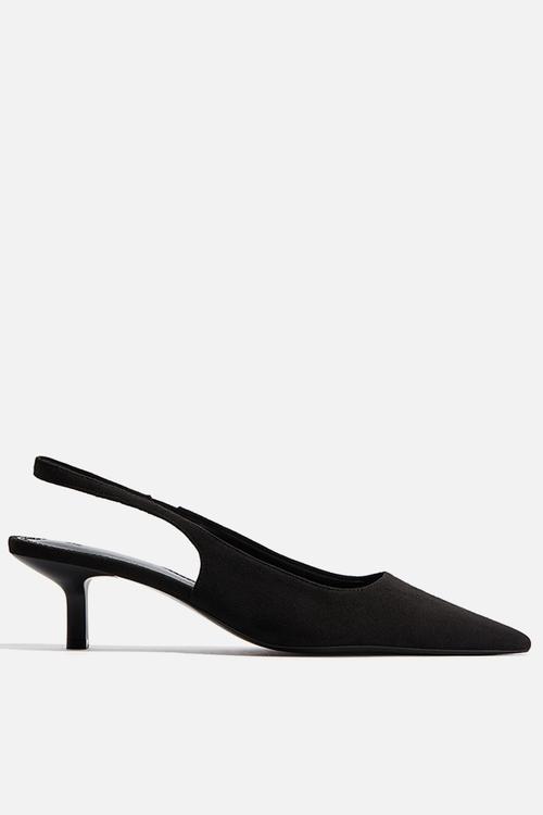 Slingback court shoes - black