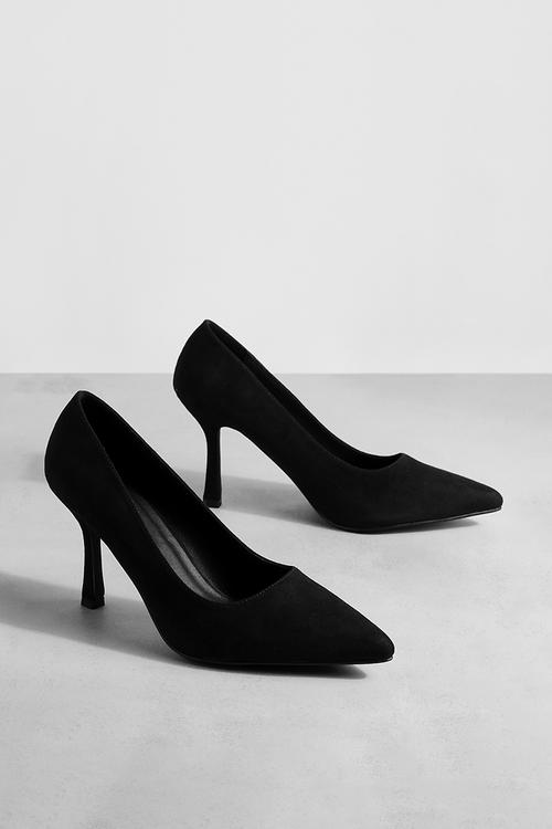 Low stiletto court shoe - black
