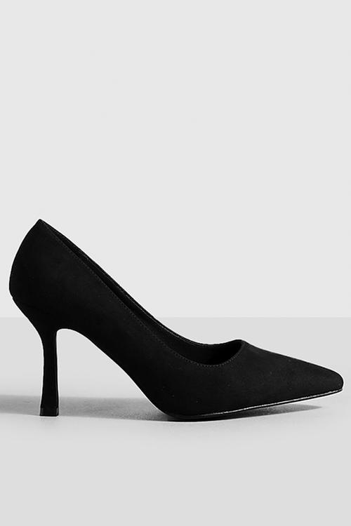 Low stiletto court shoe - black
