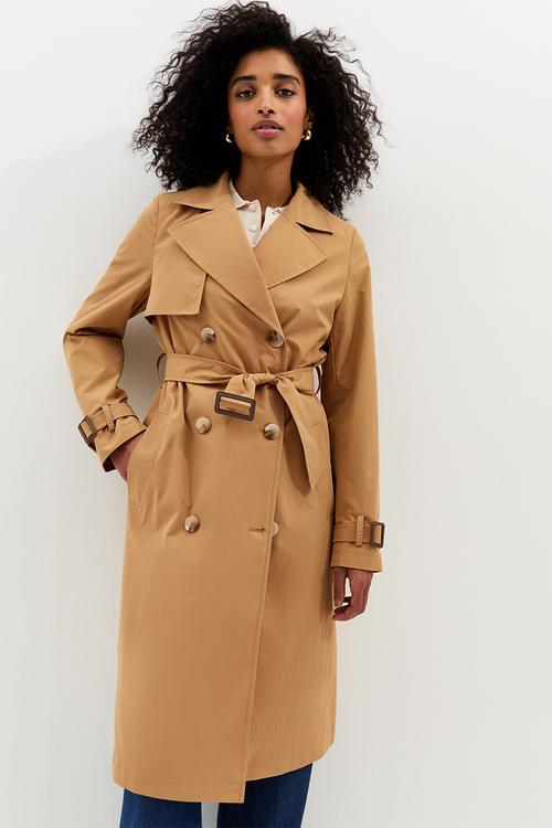 Double Breasted Trench Coat - tan