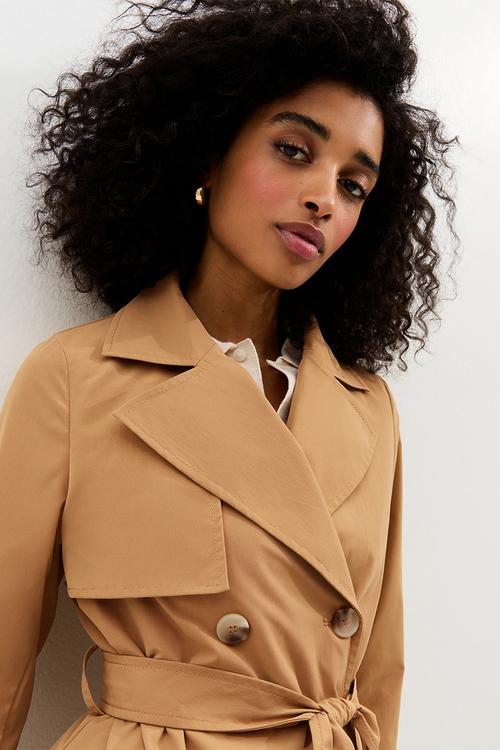 Double Breasted Trench Coat - tan
