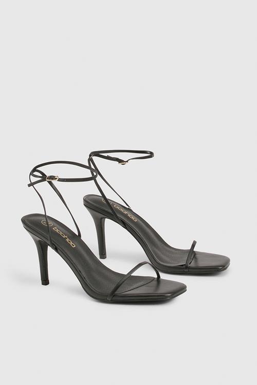 Barely there low stiletto heels - black