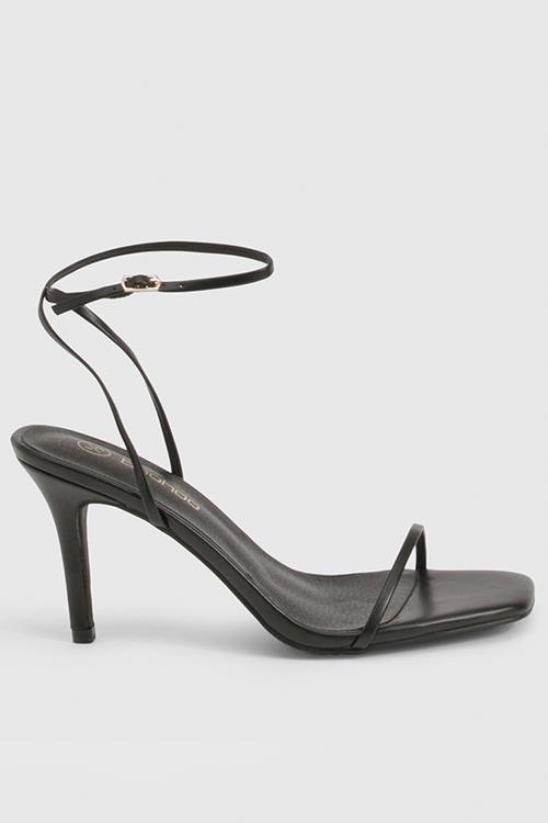 Barely there low stiletto heels - black