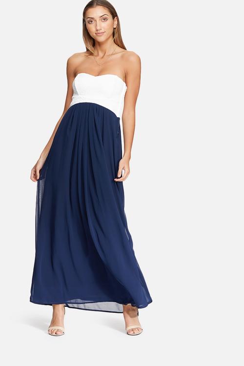 Strapless lace gown