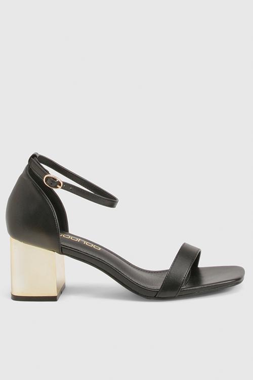 2 part barely there statement heels - black