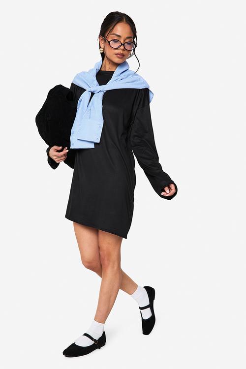 Oversized t shirt dress - black