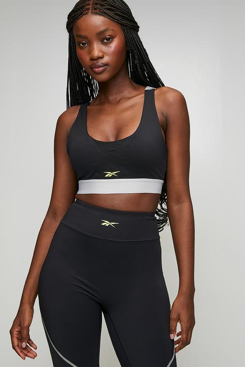 Rbk Lab Medium Impact Bra - Black/Grey 1