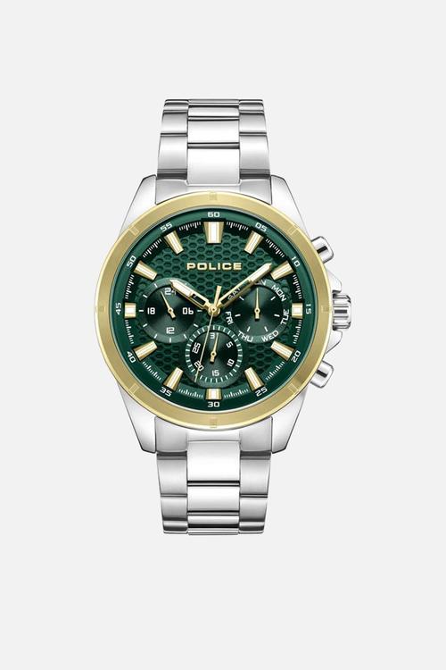 Steel Case Green Dial Steel Bracelet Strap - Silver