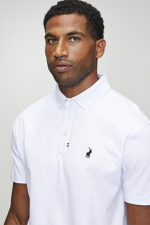 Jensen Badge Short sleeve Golfer - White