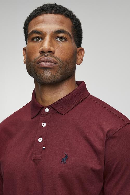Jensen Badge Short sleeve Golfer - Burgundy