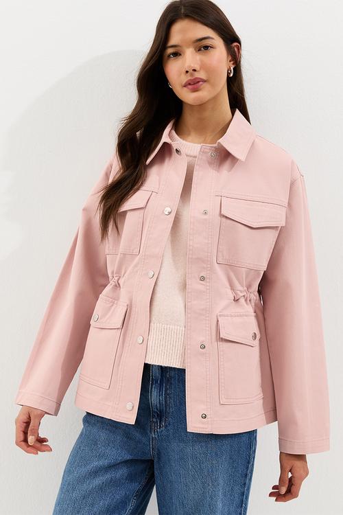 Poppy shacket - pale pink