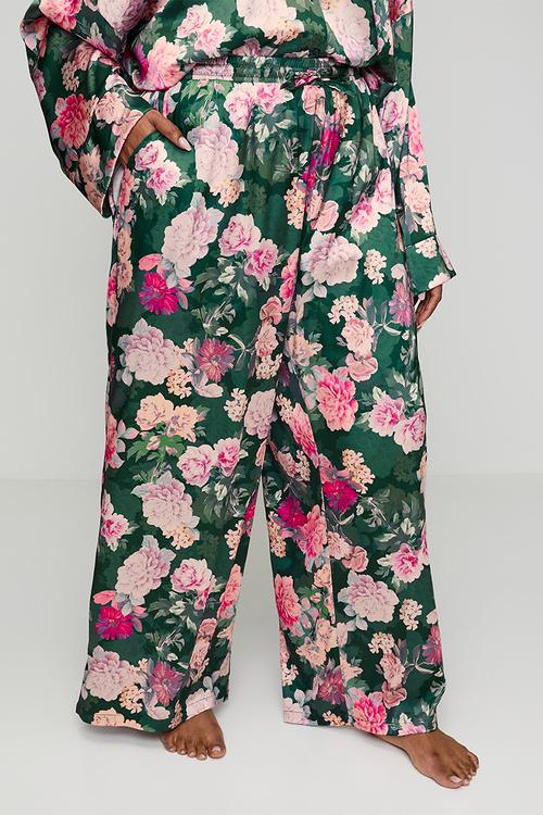 Plus jade trousers - green print