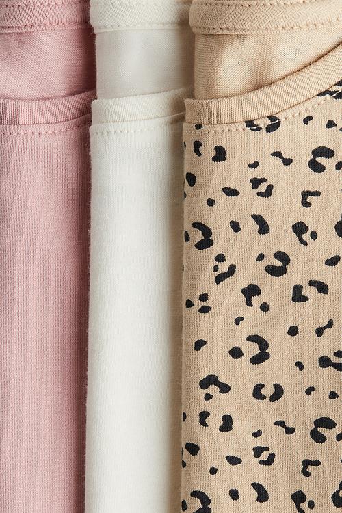 3-Pack long-sleeved tops - light beige leopard print