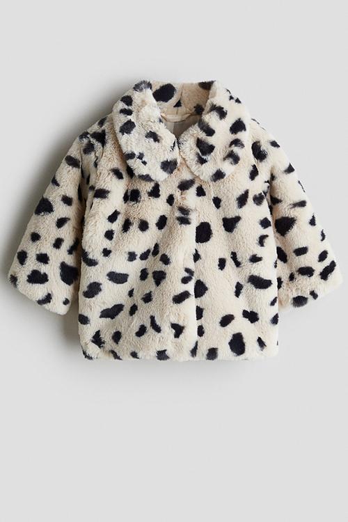 Fluffy jacket - cream/spotted 