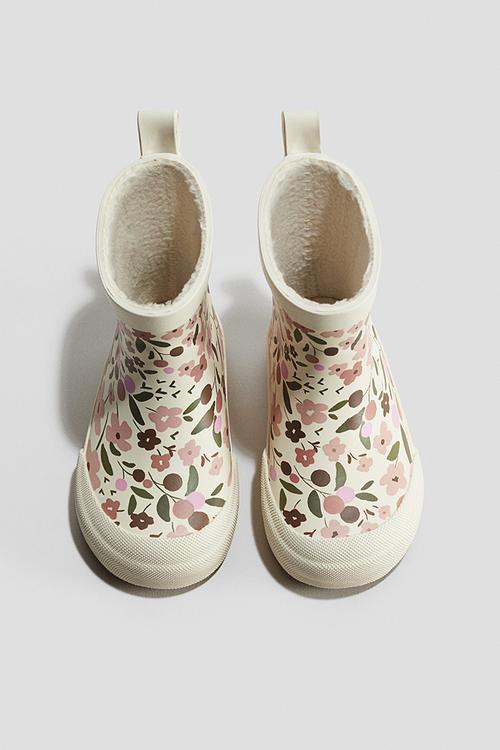 Wellingtons - light beige/floral 