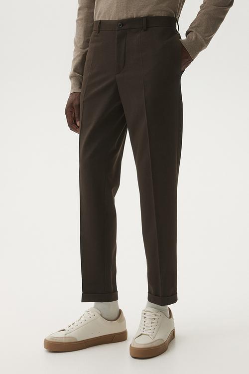 Slim fit tailored trousers - brown