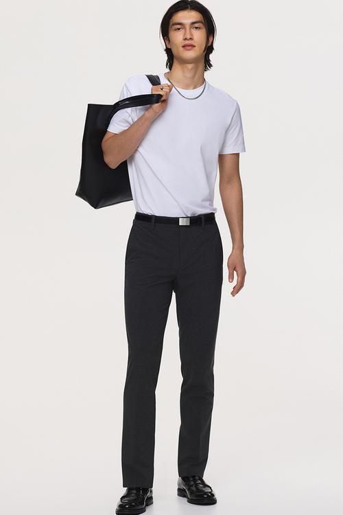 Slim fit tailored trousers - dark grey 