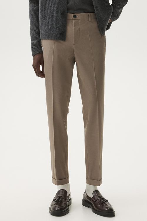 Slim fit tailored trousers - beige