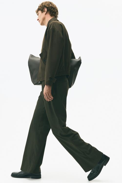 Loose fit tailored trousers - khaki green