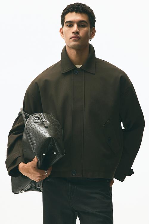 Twill blouson jacket - dark khaki green