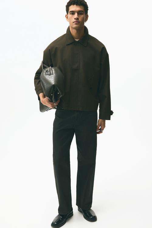 Twill blouson jacket - dark khaki green