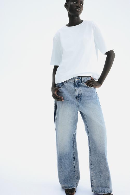 Side-panelled jeans - light denim blue 