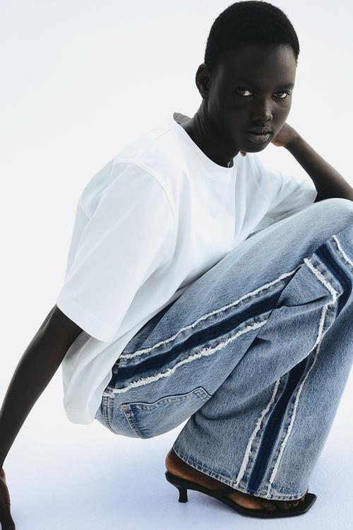 Side-panelled jeans - light denim blue 