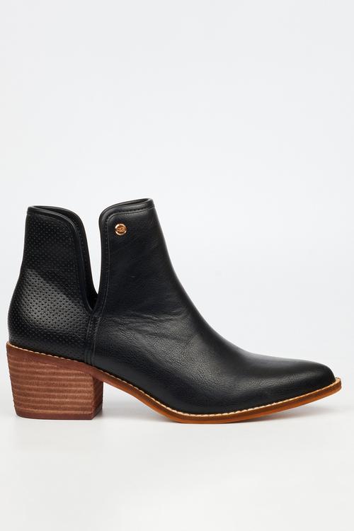 Cooper 2 v-cut cuban ankle boot - black