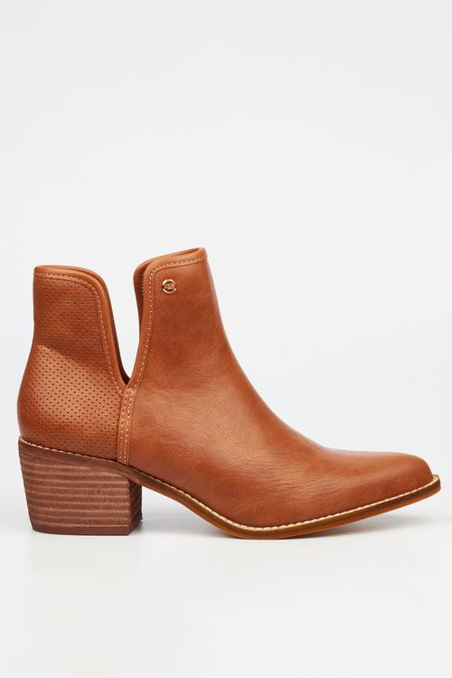 Cooper 2 v-cut cuban ankle boot - tan