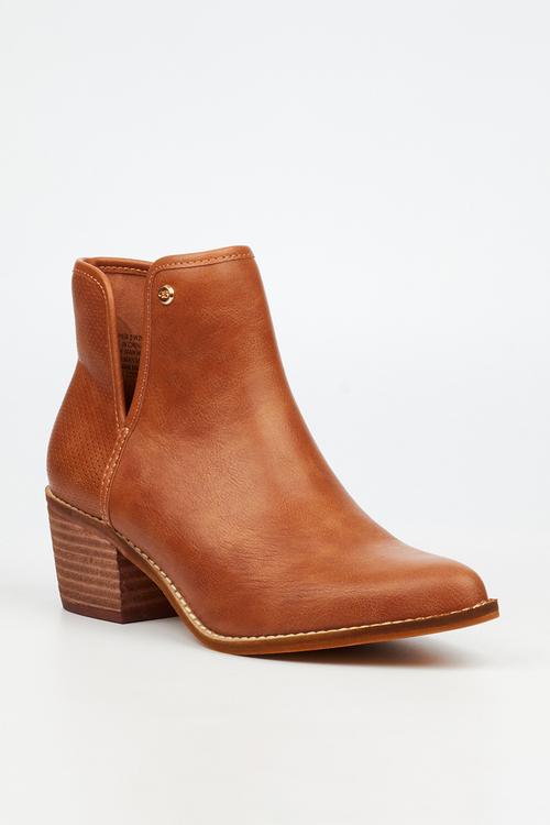 Cooper 2 v-cut cuban ankle boot - tan