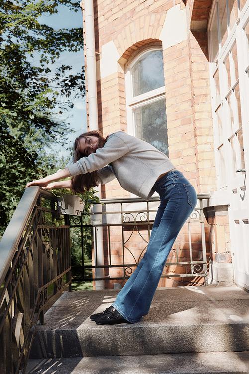 Flared high jeans - dark denim blue