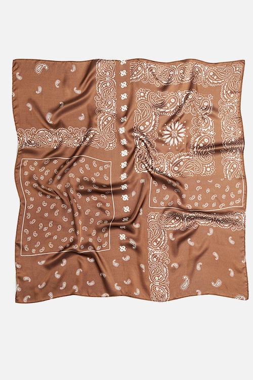 Patterned scarf - brown paisley pattern