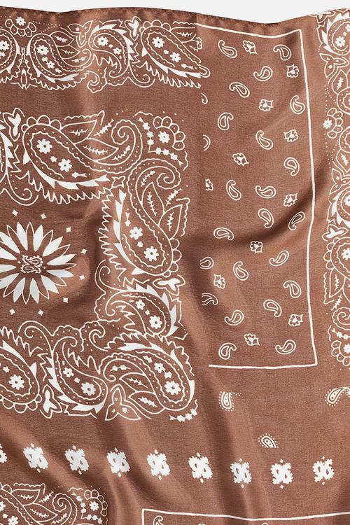 Patterned scarf - brown paisley pattern