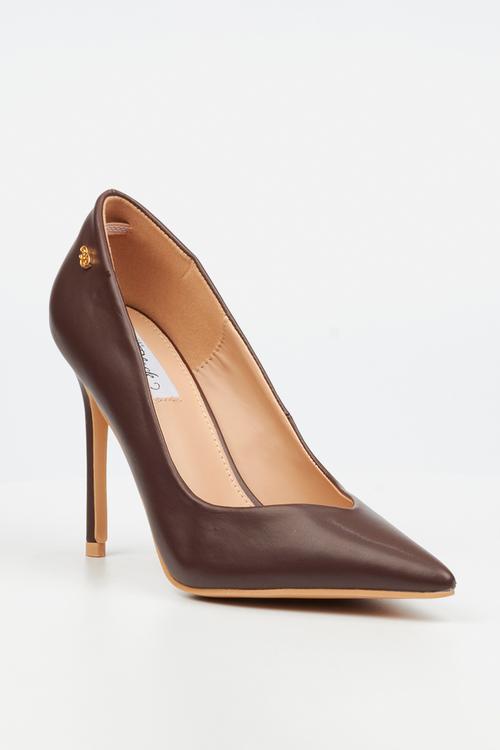 Lola 61 v-cut heel - chocolate