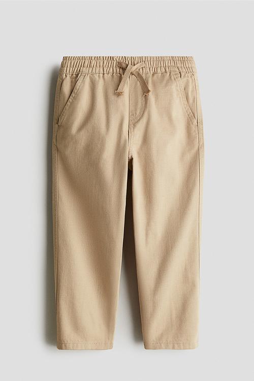 Cotton twill trousers - beige