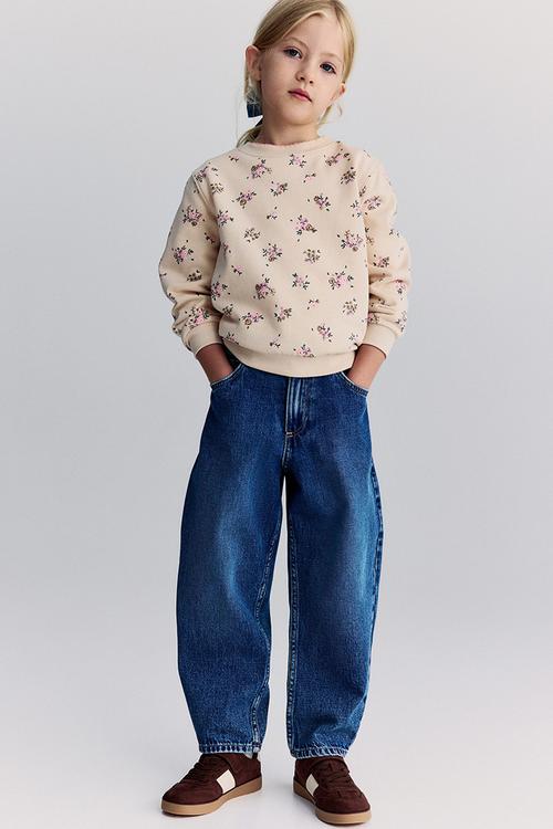 Printed brushed-inside sweatshirt - beige/floral 