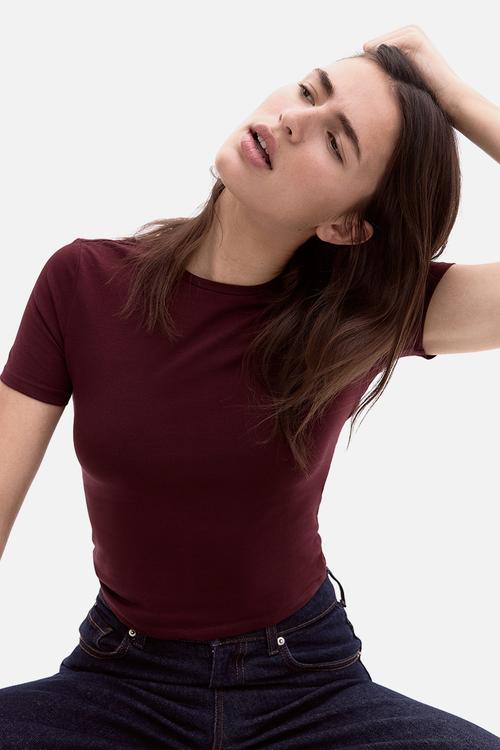 Short T-shirt - burgundy