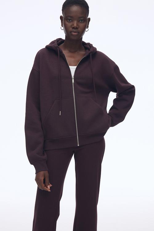 Zip-through hoodie - burgundy