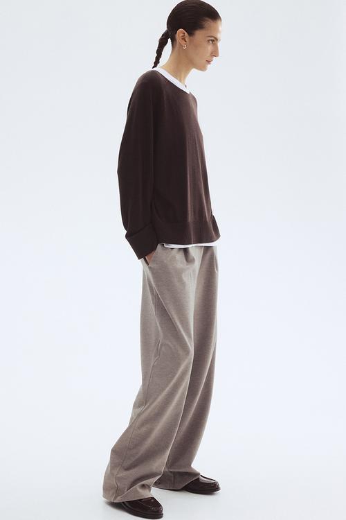 Wide trousers - greige marl 