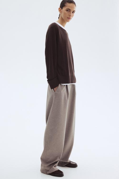 Wide trousers - greige marl 