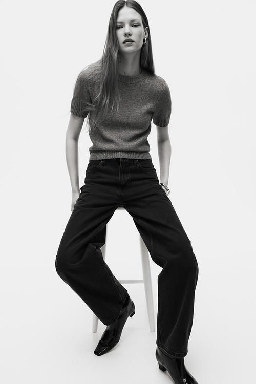 Baggy high jeans - black washed out