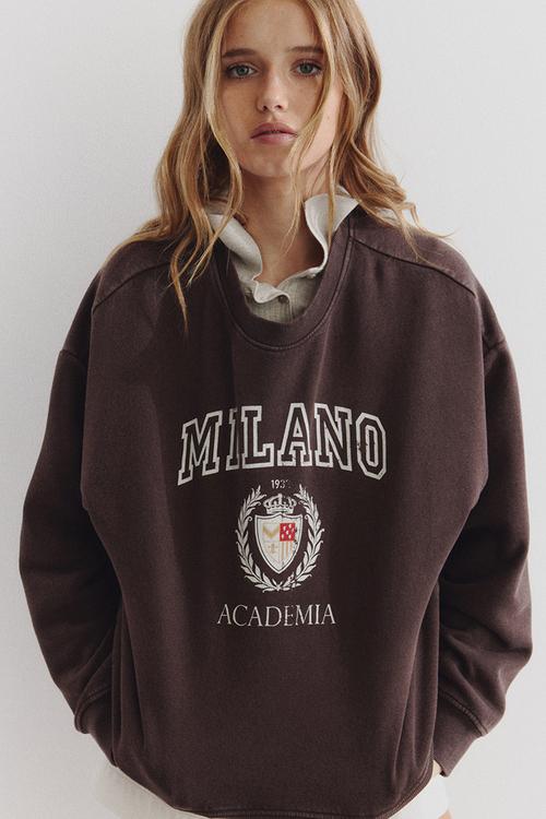 Printed sweatshirt - brown/milano