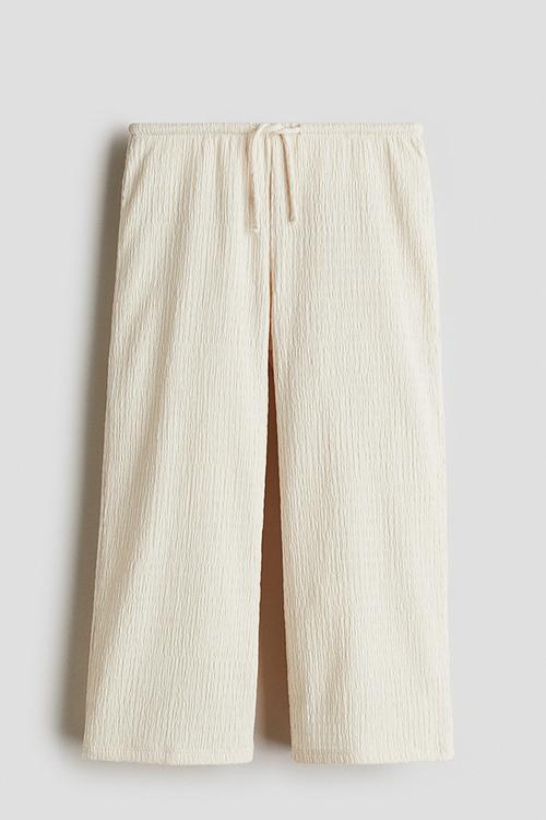 Textured jersey trousers - light beige